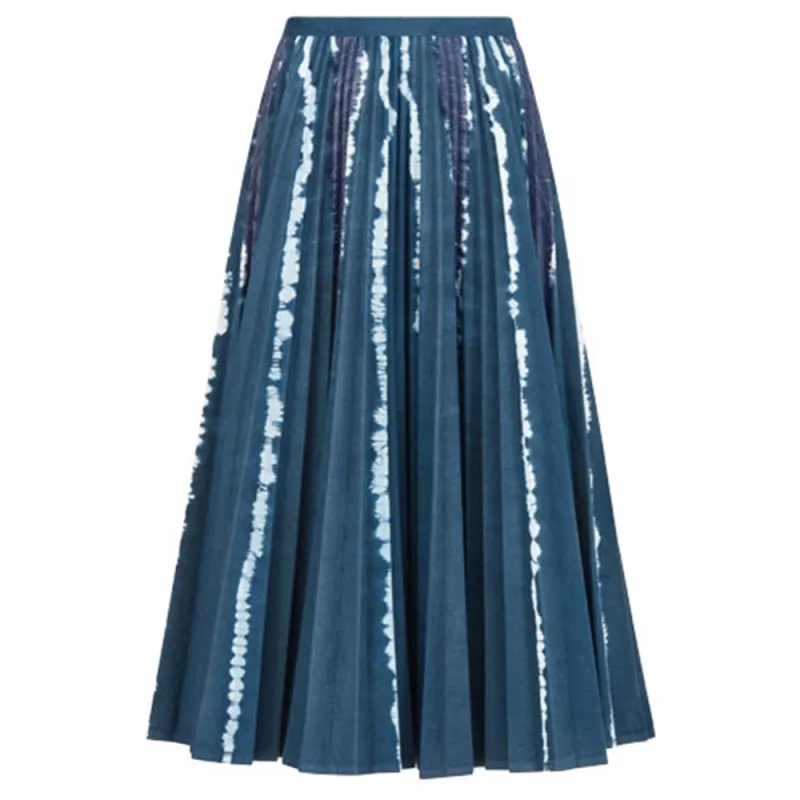 DIOR SS21 Denim Long Skirt Women's Blue