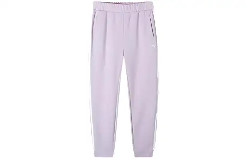 ANTA Variety Training Collection Knitted Sweatpants Women's Fragrant Purple Moderate Cuffed Pants