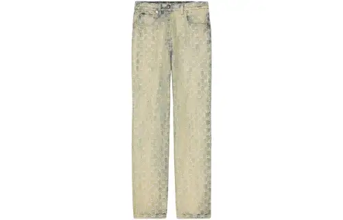 GUCCI Jeans Women's Beige Yellow Moderate Straight Fit Pants