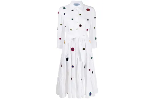 PRADA Long Sleeved Dress Women's White
