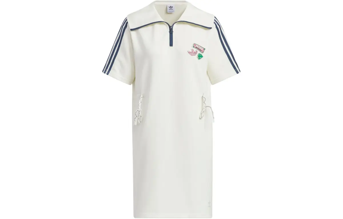 Adidas Originals HOLIDAY PLAY KNIT DRESS Short Sleeved Dress Women's Jade White