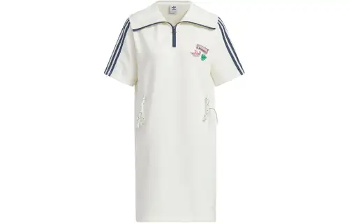 Adidas Originals HOLIDAY PLAY KNIT DRESS Short Sleeved Dress Women's Jade White