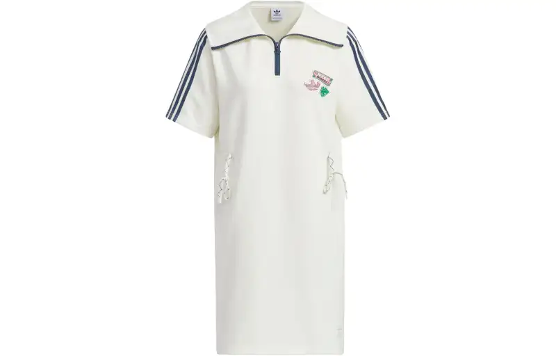 Adidas Originals HOLIDAY PLAY KNIT DRESS Short Sleeved Dress Women's Jade White
