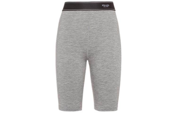 Женские шорты Prada Logo Elastic Shorts (серые)