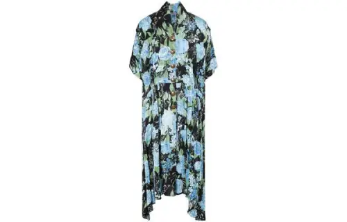 Balenciaga All Over Print Short Sleeved Dress Women's Blue