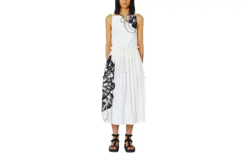 HERMES Sleeveless Dresses Women's White Moderate