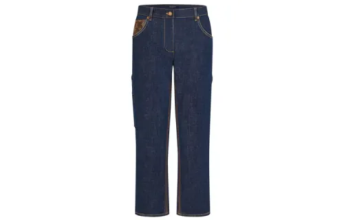 LOUIS VUITTON New Quarterly Products Of LV Jeans Women's Blue Moderate Flared Pants