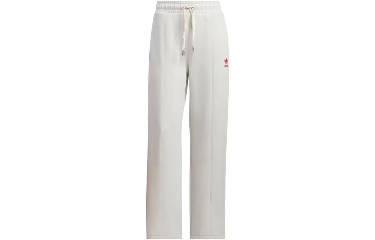 Adidas Originals Knitted Sweatpants Women's Track Gray Moderate Straight Fit Pants