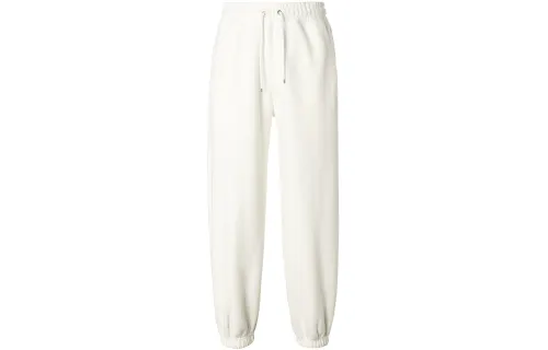 Jordan Solid Color Lace Up Elastic Cuff Fleece Lined Casual Knitted Sweatpants Women's Sail White