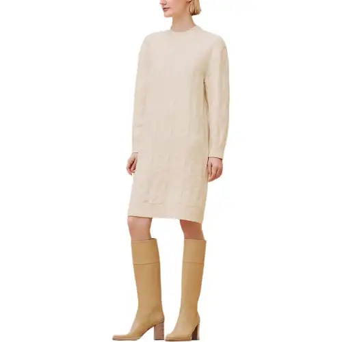 HERMES Long Sleeved Dress Women's White