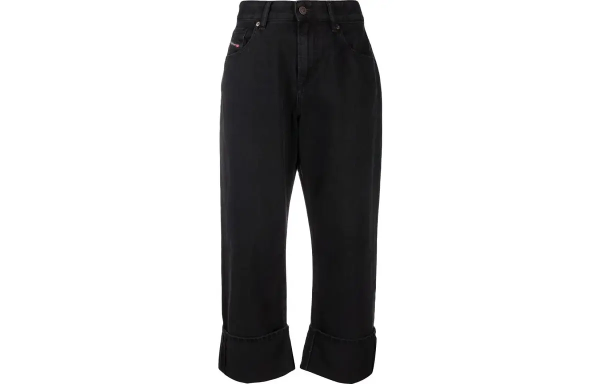 DIESEL Jeans Women's Black Moderate Straight Fit Pants