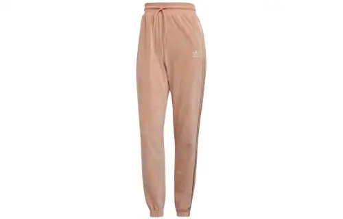 Adidas Originals Knitted Sweatpants Women's Orange Moderate Straight Fit Pants