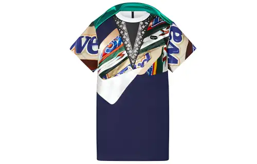 LOUIS VUITTON Short Sleeved Dress Women's Multicolor