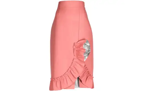 MIU MIU SS22 Leather Long Skirt Women's Pink