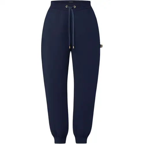 LOUIS VUITTON Embossed Monogram Jogging Casual Pants Women's Dark Blue