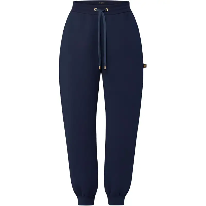 LOUIS VUITTON Embossed Monogram Jogging Casual Pants Women's Dark Blue