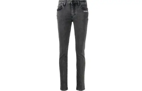 OFF WHITE Skinny Denim Grey Area Jeans Dark Grey/White