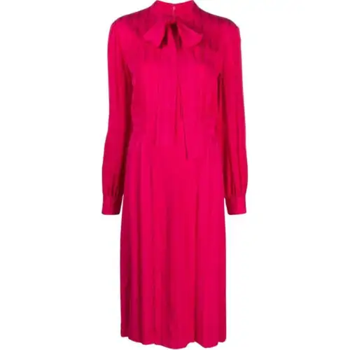 GUCCI Long Sleeved Dress Women's Fuchsia