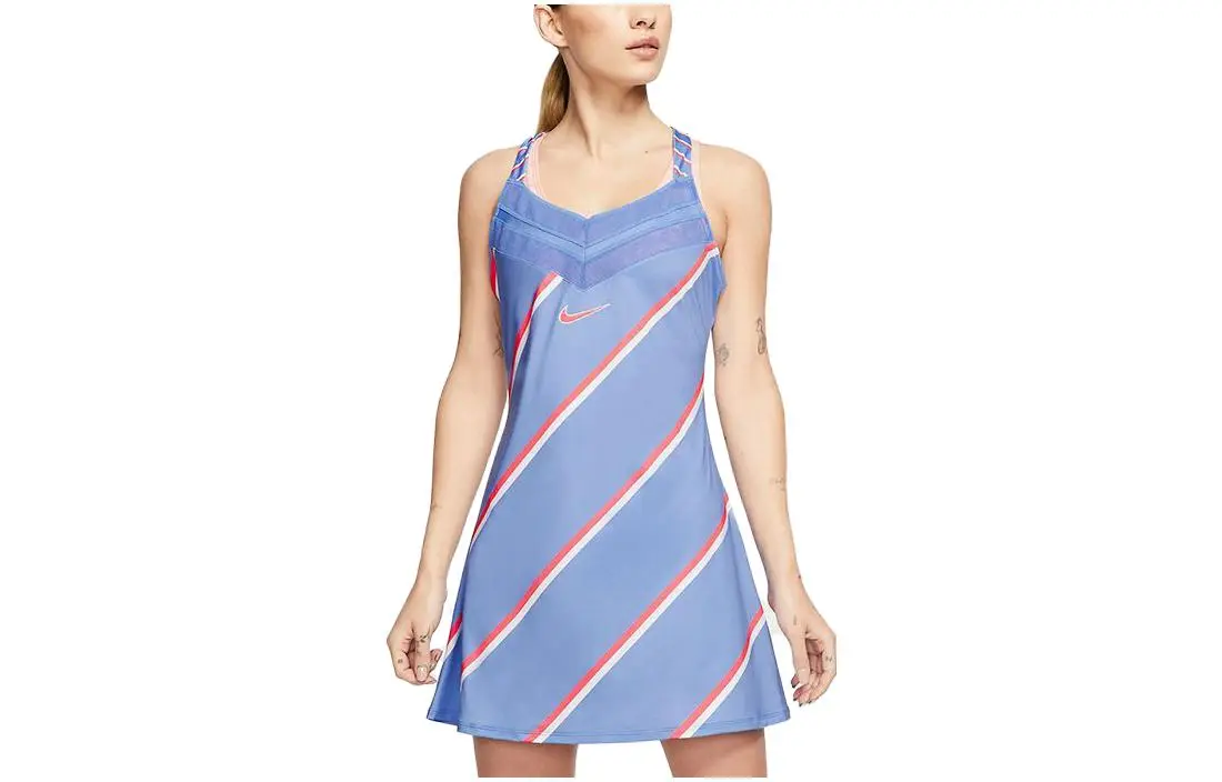 Nike Slip Dresses Women's Blue Moderate Short A-line Skirt