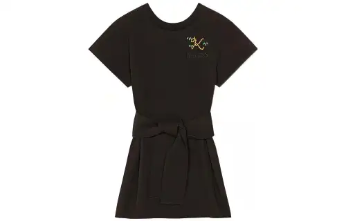 KENZO Logo Embroidered Crewneck Mini T-Shirt Dress