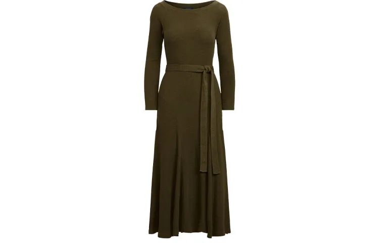 Polo Ralph Lauren SS22 Long Sleeved Dress Women's Green