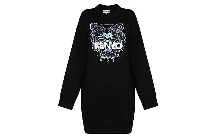 KENZO Long Sleeved Dresses Women's Black Moderate Mid Length