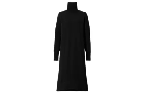 UNIQLO Long Sleeved Dresses Women's Black Turtleneck Mid Length