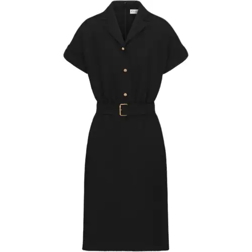 DIOR Short Sleeved Dress Women's Black