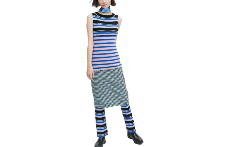 UNIQLO X MARNI Sleeveless Dresses Women's Royal Blue Turtleneck Moderate Long
