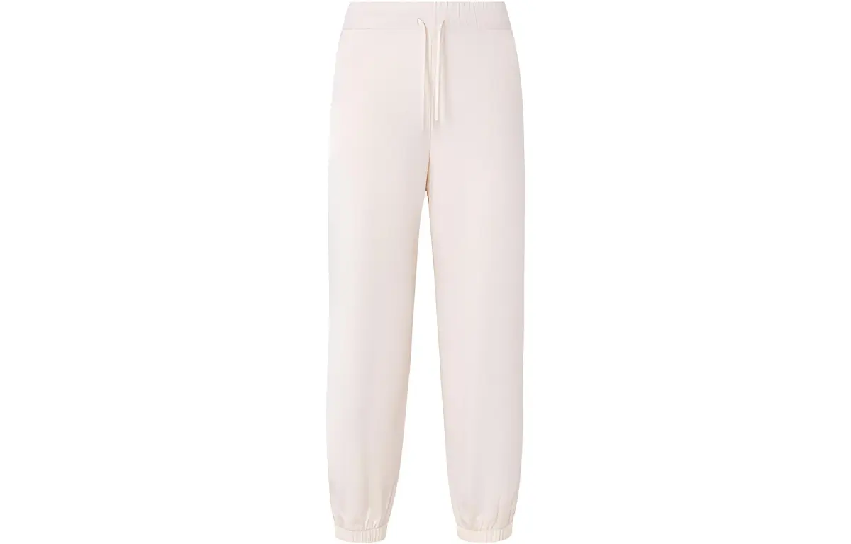 Adidas Originals Knitted Sweatpants Women's Pink White Moderate Cuffed Pants