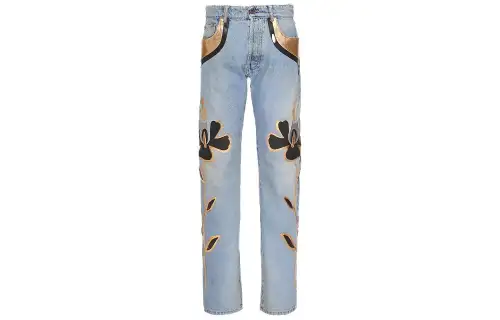 MIU MIU Jeans Women's Light Blue Moderate Straight Fit Pants