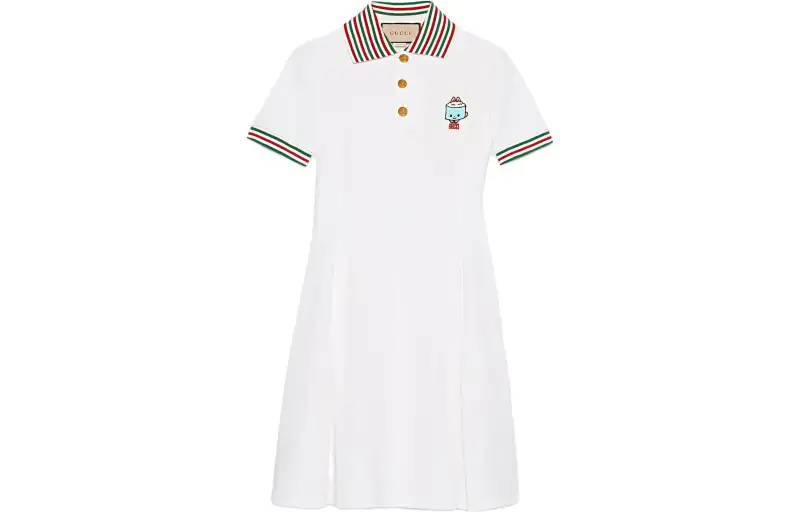GUCCI Short Sleeved Dress Women's White