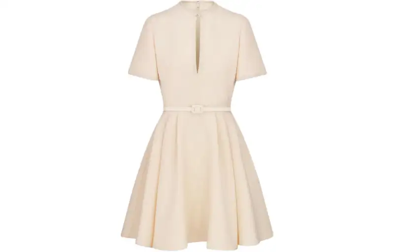 DIOR Belted Short-Sleeved Dress