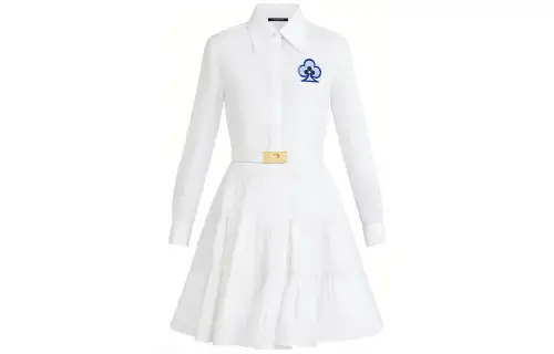 LOUIS VUITTON Long Sleeved Dress Women's White