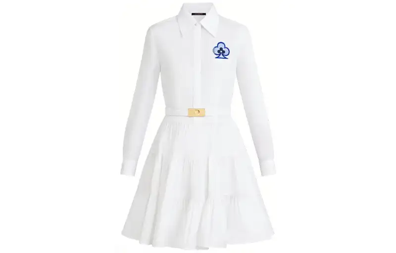 LOUIS VUITTON Long Sleeved Dress Women's White