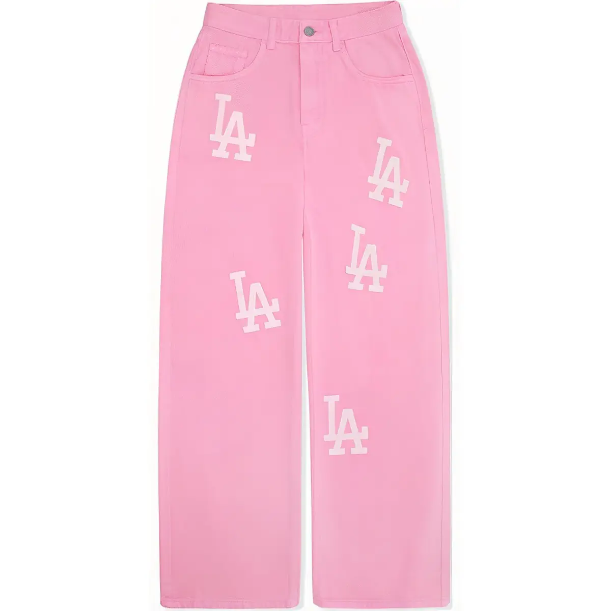 MLB Jeans Women's Light Pink Moderate Wide Leg Pants