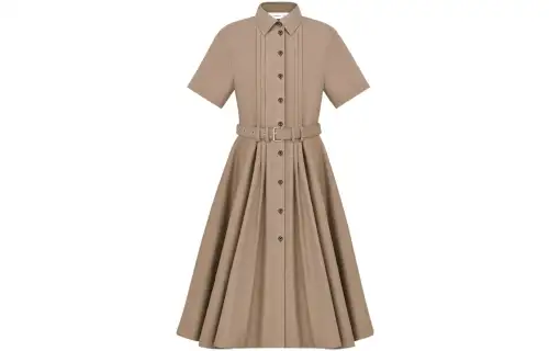 DIOR Quarterly New Products FW22 Short Sleeved Dress Women's Brown