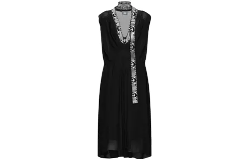 PRADA Sleeveless Dresses Women's Black Stand Collar Moderate Long
