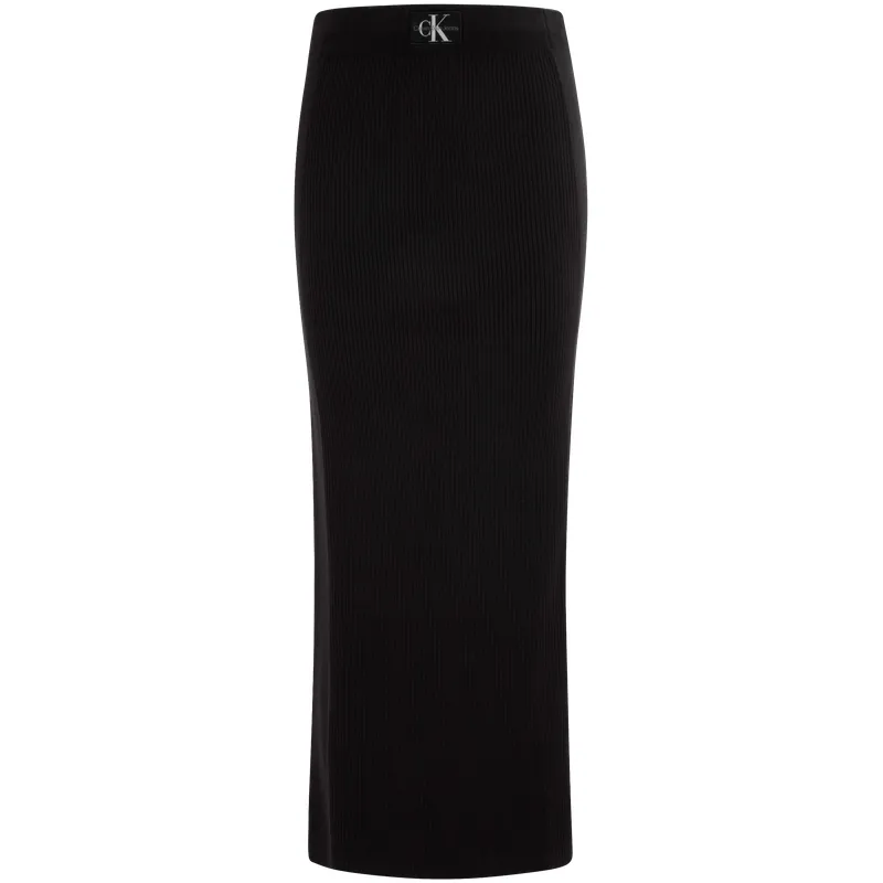 CALVIN KLEIN Knit Long Skirt Women's Space Black