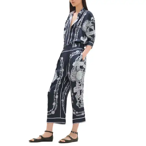 HERMES Casual Pants Women's Blue