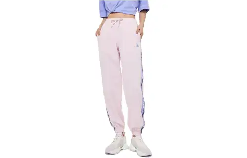 ANTA Life Collection Knitted Sweatpants Women's Light Pink Moderate Cuffed Pants