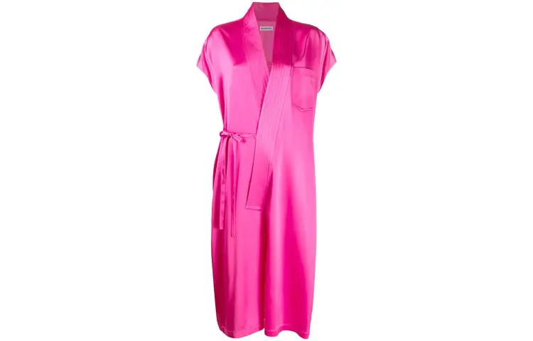 Balenciaga Short Sleeved Dress Regular Fit Women's Fuchsia