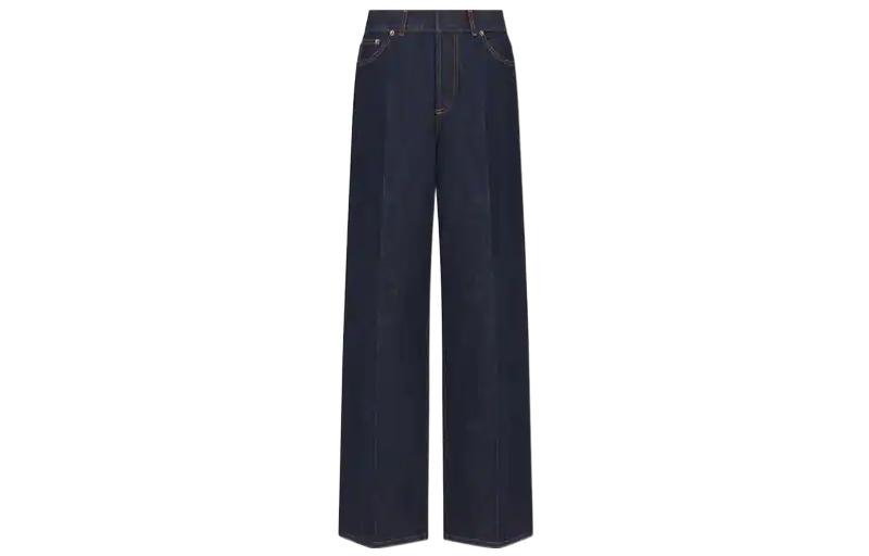 DIOR Jeans Women's Dark Blue Moderate Flared Pants