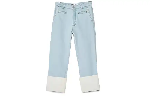 LOEWE Jeans Women's Light Blue Moderate Straight Fit Pants