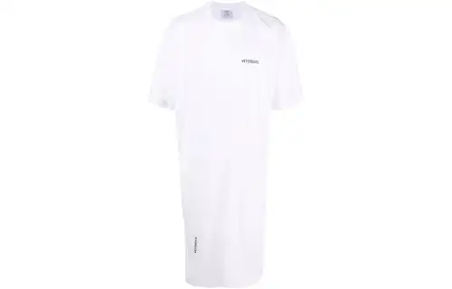 Vetements Short Sleeved Dresses Women's White Crew Neck
