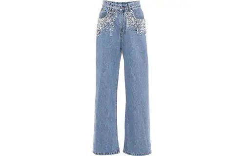 MIU MIU Jeans Women's Blue Moderate Wide Leg Pants
