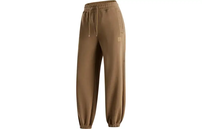 Jordan FLIGHT Solid Color Lace Up Elastic Cuff Casual Fleece Lined Thermal Loose Fit Knitted Sweatpants Women's