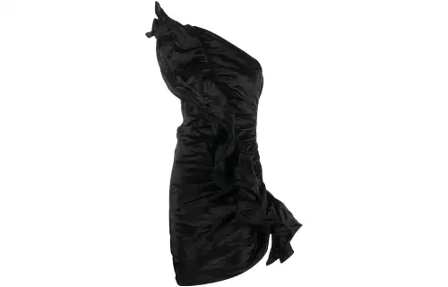 Bottega Veneta Sleeveless Dresses Women's Black Asymmetrical Collar Moderate Short