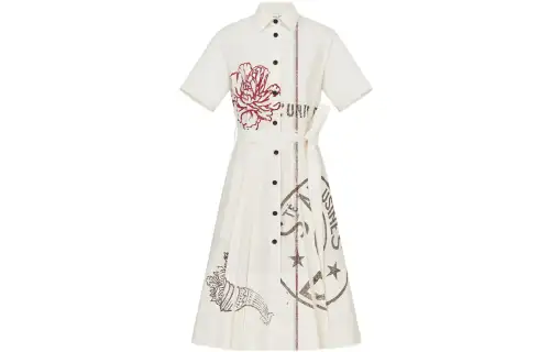 DIOR Short Sleeved Dress Women's White