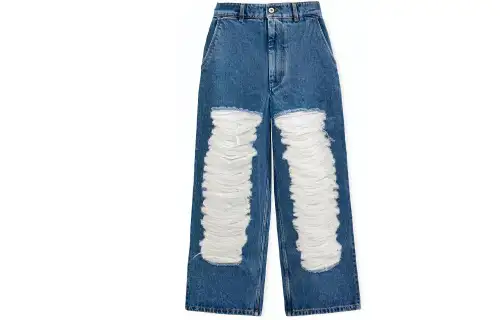LOEWE Frayed-detailed Straight-leg Jeans
